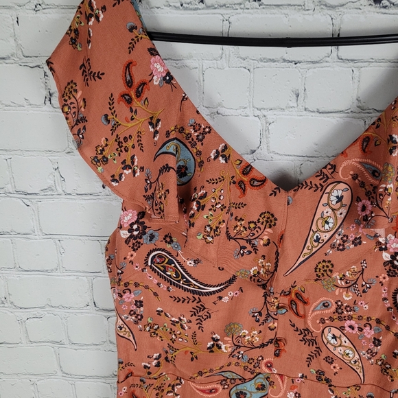 WILLOW & CLAY | floral flower ruffle front slit maxi dress - Picture 2 of 11